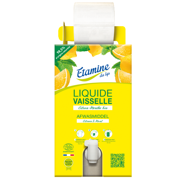 Etamine Du Lys -- Liquide vaisselle ultra-dégraissant citron-menthe Vrac (bib nu) - 10 kg