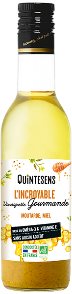 Quintesens -- L'incroyable vinaigrette gourmande moutarde et miel bio - 360 cl