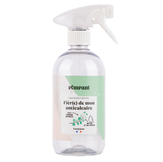 Pimpant -- Bouteille spray anti calcaire rechargeable - 500 mL