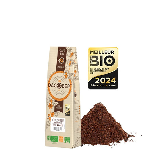 Les Cafés Dagobert -- Colombie  100% arabica, bio et équitable - moulu/filtre - 250 g
