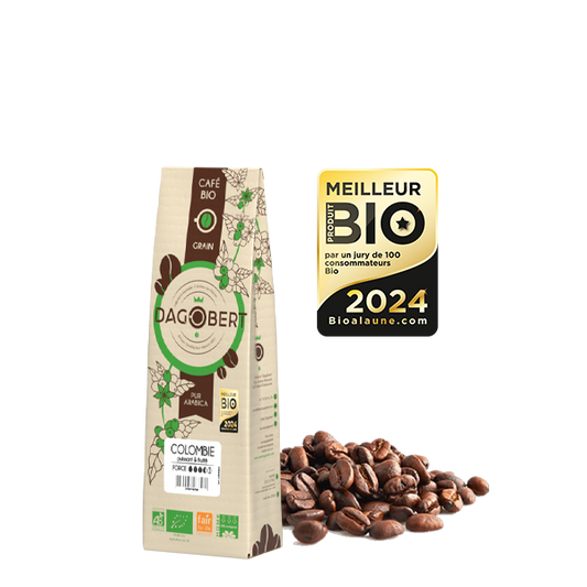 Les Cafés Dagobert -- Colombie 100% arabica, bio et équitable - grains - 250 g