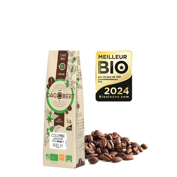 Les Cafés Dagobert -- Colombie 100% arabica, bio et équitable - grains - 250 g