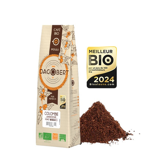 Les Cafés Dagobert -- Colombie 100% arabica, bio et équitable - moulu/filtre - 500 g