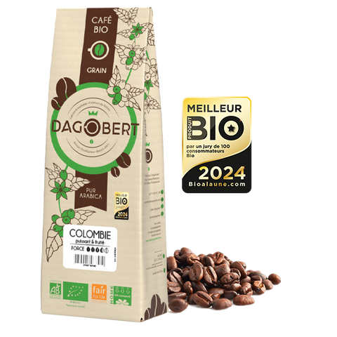 Les Cafés Dagobert -- Colombie 100% arabica, bio et équitable - grains - 1 kg