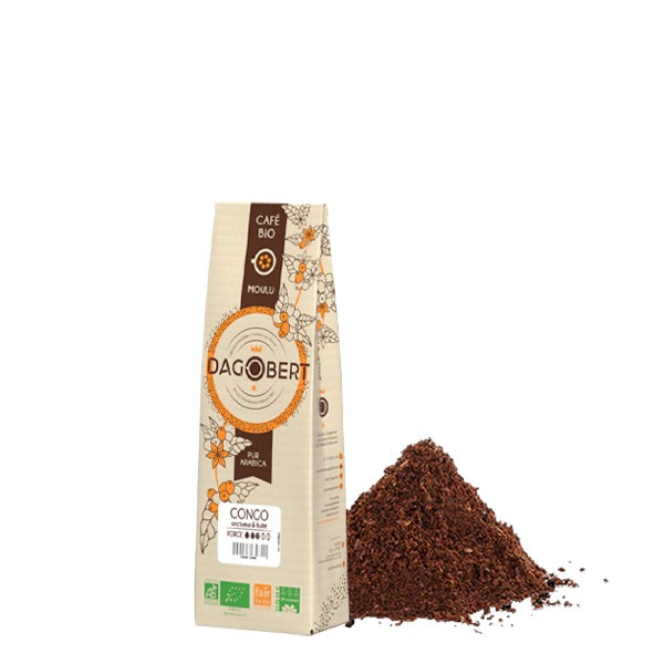 Les Cafés Dagobert -- Congo kivu 100% arabica, bio et équitable - moulu/filtre  - 250 g