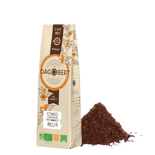 Les Cafés Dagobert -- Congo kivu 100% arabica, bio et équitable - moulu/filtre - 500 g