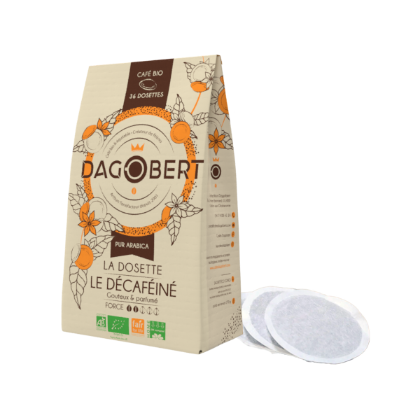 Les Cafés Dagobert -- Dosettes décaféiné  100% arabica, bio et équitable - dosette - x36