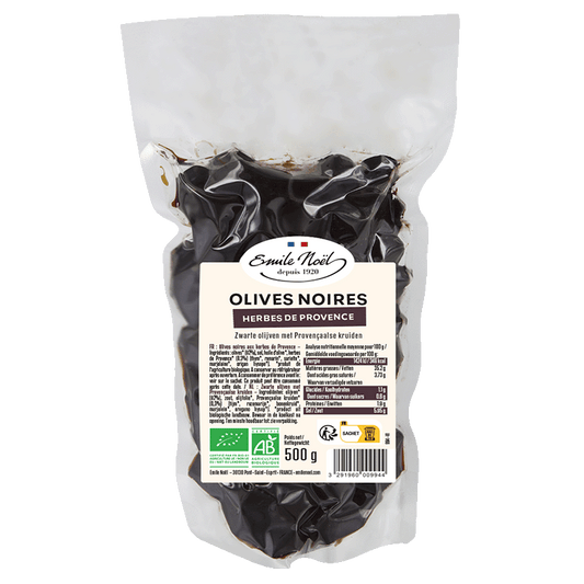 Émile Noël -- Olives noires herbes de provence bio - 500 g