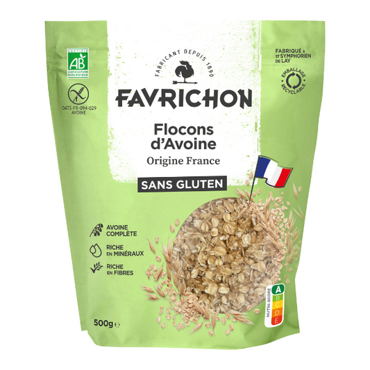 Favrichon -- Flocons d'avoine sans gluten origine france bio - 500 g