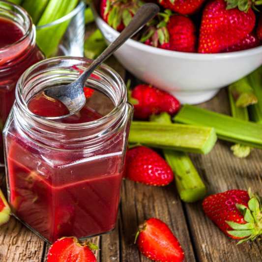 Le Mas De L'armandine -- Confiture de fraise française / rhubarbe bio Vrac - 5 kg