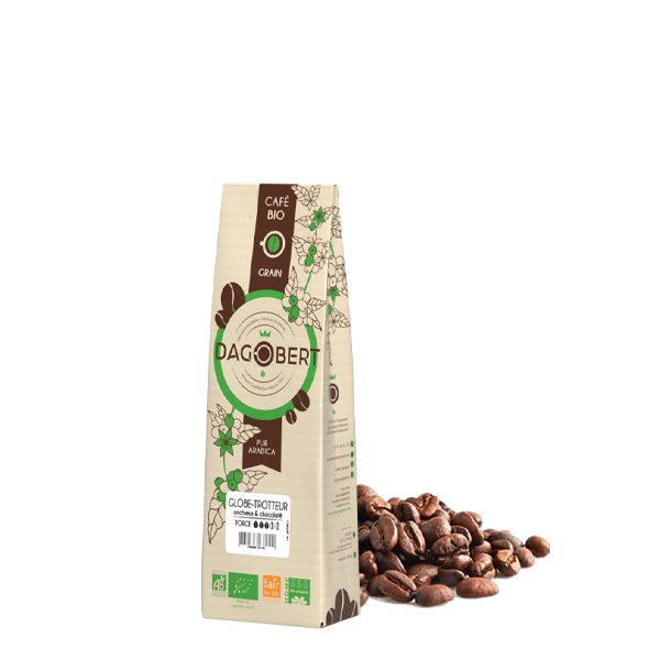Les Cafés Dagobert -- Mélange globe-trotteur 100% arabica, bio et équitable - grains - 250 g