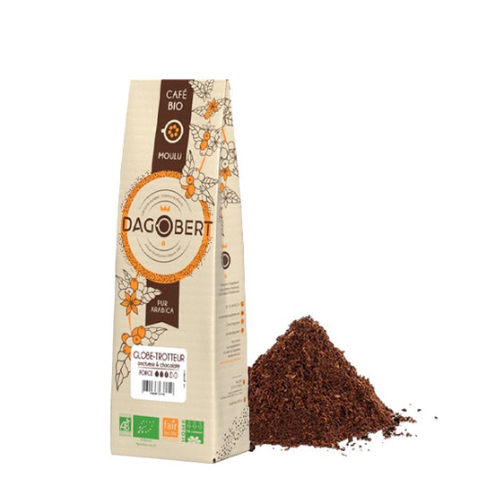 Les Cafés Dagobert -- Mélange globe-trotteur 100% arabica, bio et équitable - moulu/filtre - 500 g