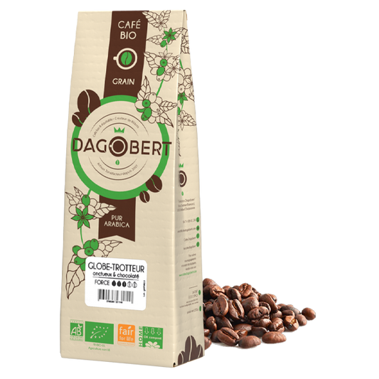 Les Cafés Dagobert -- Mélange globe-trotteur 100% arabica, bio et équitable - grains - 1 kg