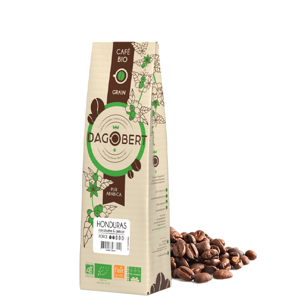 Les Cafés Dagobert -- Honduras 100% arabica, bio et équitable - grains - 500 g