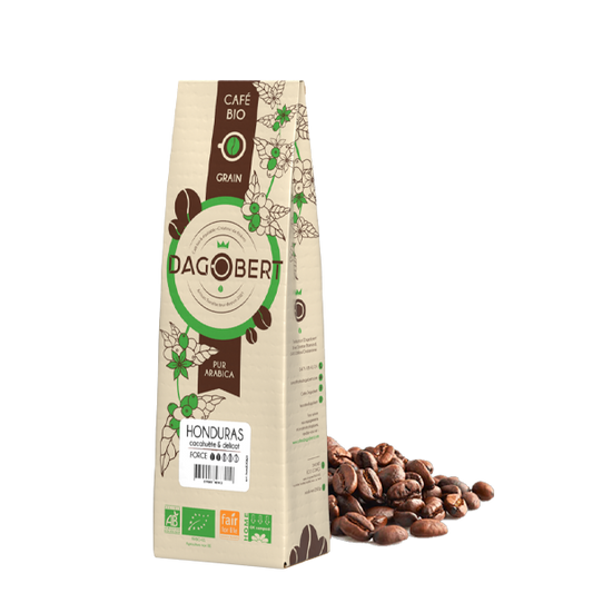 Les Cafés Dagobert -- Honduras 100% arabica, bio et équitable - grains - 500 g