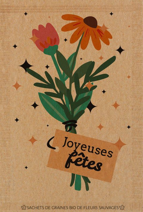 Dr Jonquille & Mr Ail -- Sachet de graines à message Joyeuses fêtes - 5 g