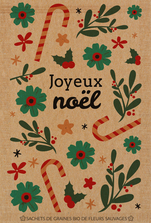 Dr Jonquille & Mr Ail -- Sachet de graines à message Joyeux Noël - 5 g