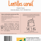 Corab Coopérative -- Lentilles corail Bio Equitable en France Vrac (origine France) - 5 kg