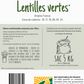 Corab Coopérative -- Lentilles vertes Bio Equitable en France Vrac (France) - 5 kg
