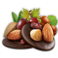 Saveurs & Nature -- Pré-commandes noël Mendiants de chocolat noir bio (amande, noisette, raisin sec) - 125 g