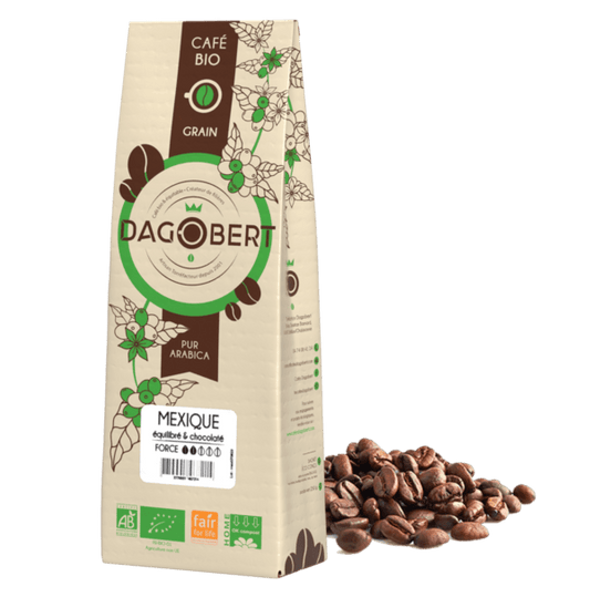 Les Cafés Dagobert -- Mexique 100 % arabica, bio, équitable grains - 1 Kg