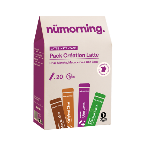 nüMorning -- Pack création 20 dosettes ( ube, matcha, maccacino, chaï) - 100 g
