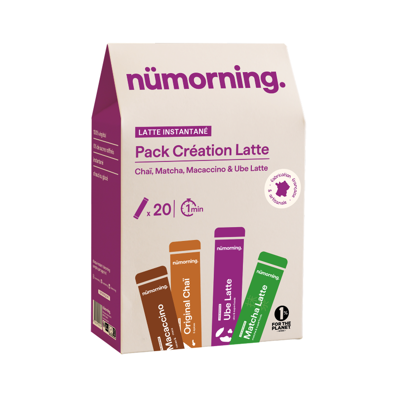 nüMorning -- Pack création 20 dosettes ( ube, matcha, maccacino, chaï) - 100 g