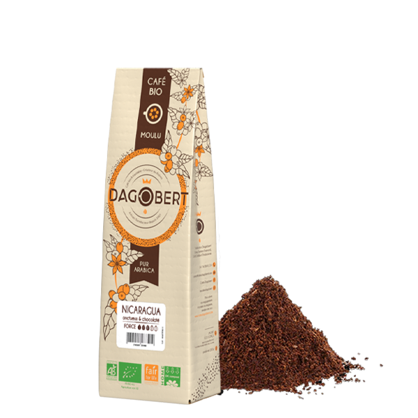 Les Cafés Dagobert -- Nicaragua 100% arabica, bio et équitable - moulu/filtre - 500 g