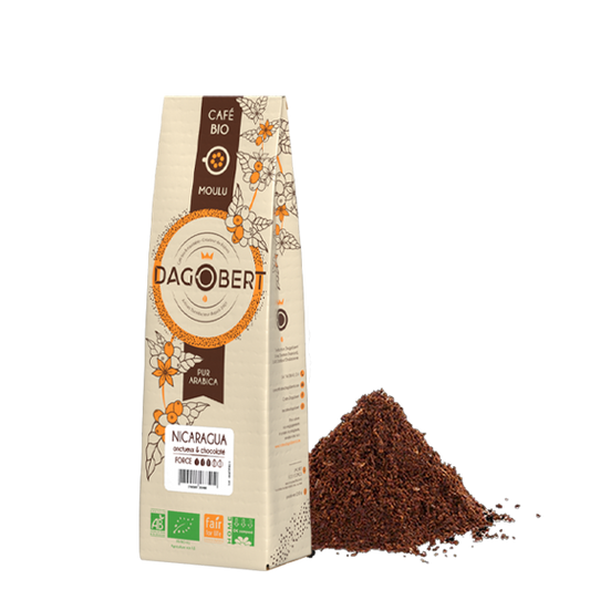 Les Cafés Dagobert -- Nicaragua 100% arabica, bio et équitable - moulu/filtre - 500 g