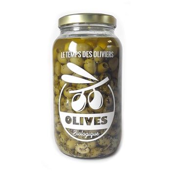 Le Temps Des Oliviers -- Olives vertes dénoyautées bio (cal 12/14) Vrac (origine Grèce) - 2.6 kg