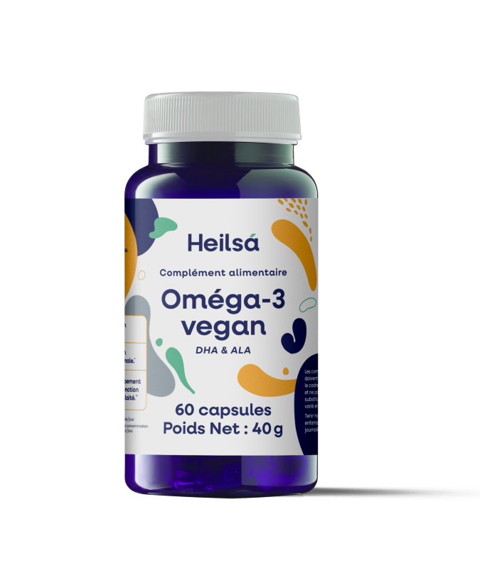 Heilsa -- Oméga 3 vegan (Vision/fonction cérébrale) - 60 Unités