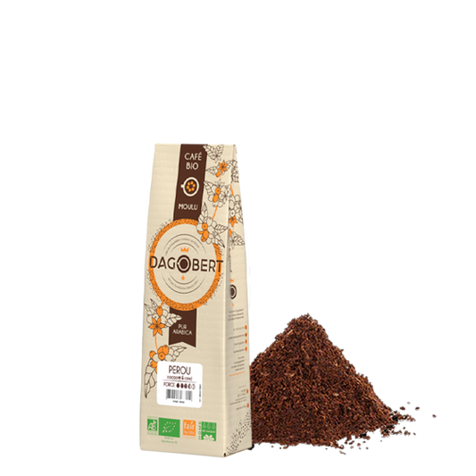 Les Cafés Dagobert -- Pérou 100% arabica, bio et équitable - moulu/filtre - 250 g