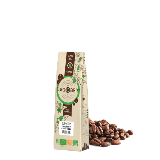 Les Cafés Dagobert -- Sumatra 100% arabica, bio et équitable - grains (origine Indonésie) - 250 g
