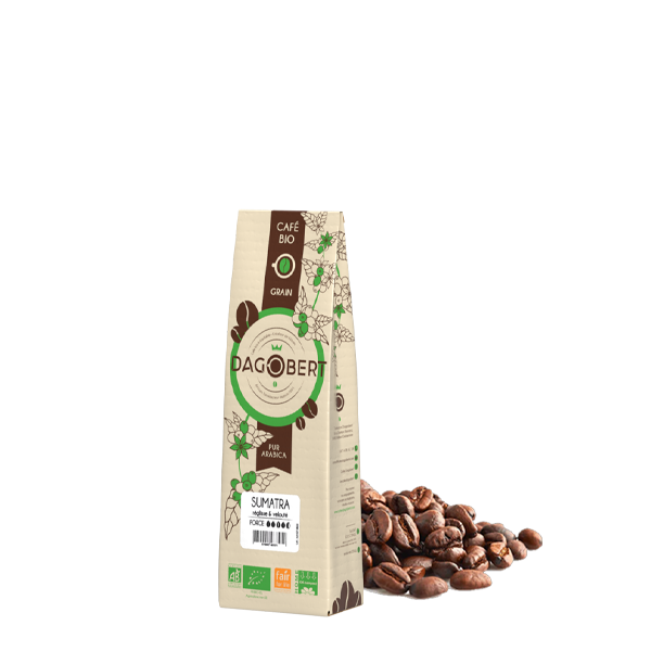 Les Cafés Dagobert -- Sumatra 100% arabica, bio et équitable - grains (origine Indonésie) - 250 g