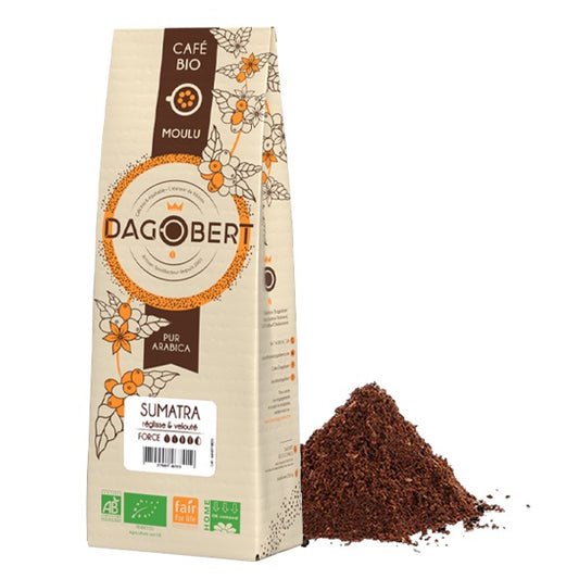 Les Cafés Dagobert -- Sumatra 100% arabica, bio et équitable - moulu (origine Indonésie) - 1 Kg