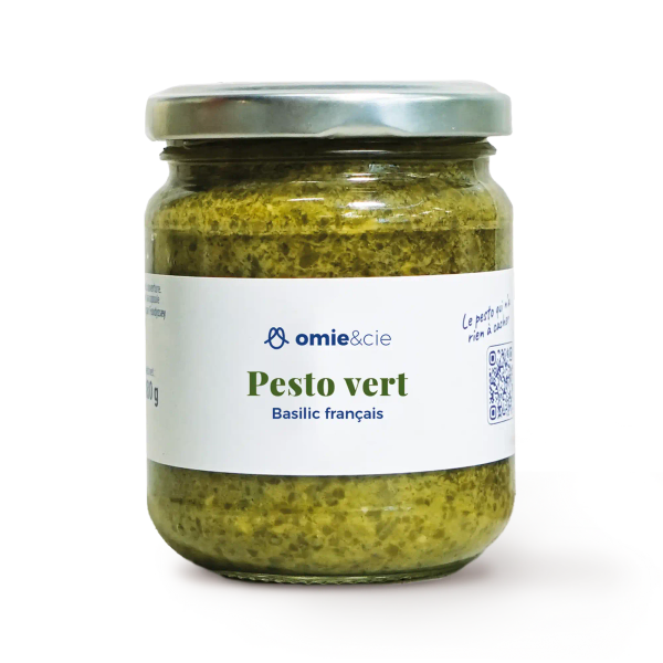 Omie -- Pesto vert basilic bio (basilic d'idf) - 180 g