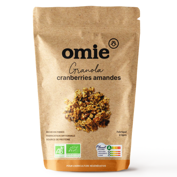 Omie -- Granola cranberries amandes bio (avoine français) - 330 g