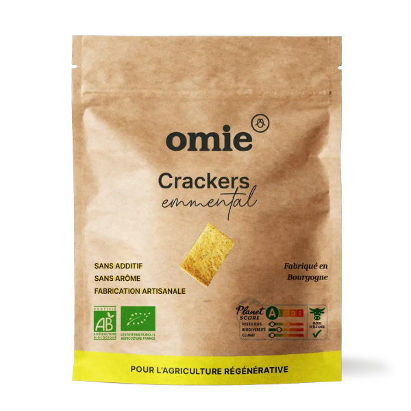 Omie -- Crackers à l'emmental bio (100% français) - 100 g