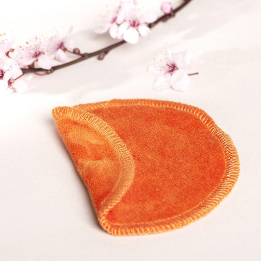 Des filles en vert -- 4 lingettes démaquillantes lavables ORANGE