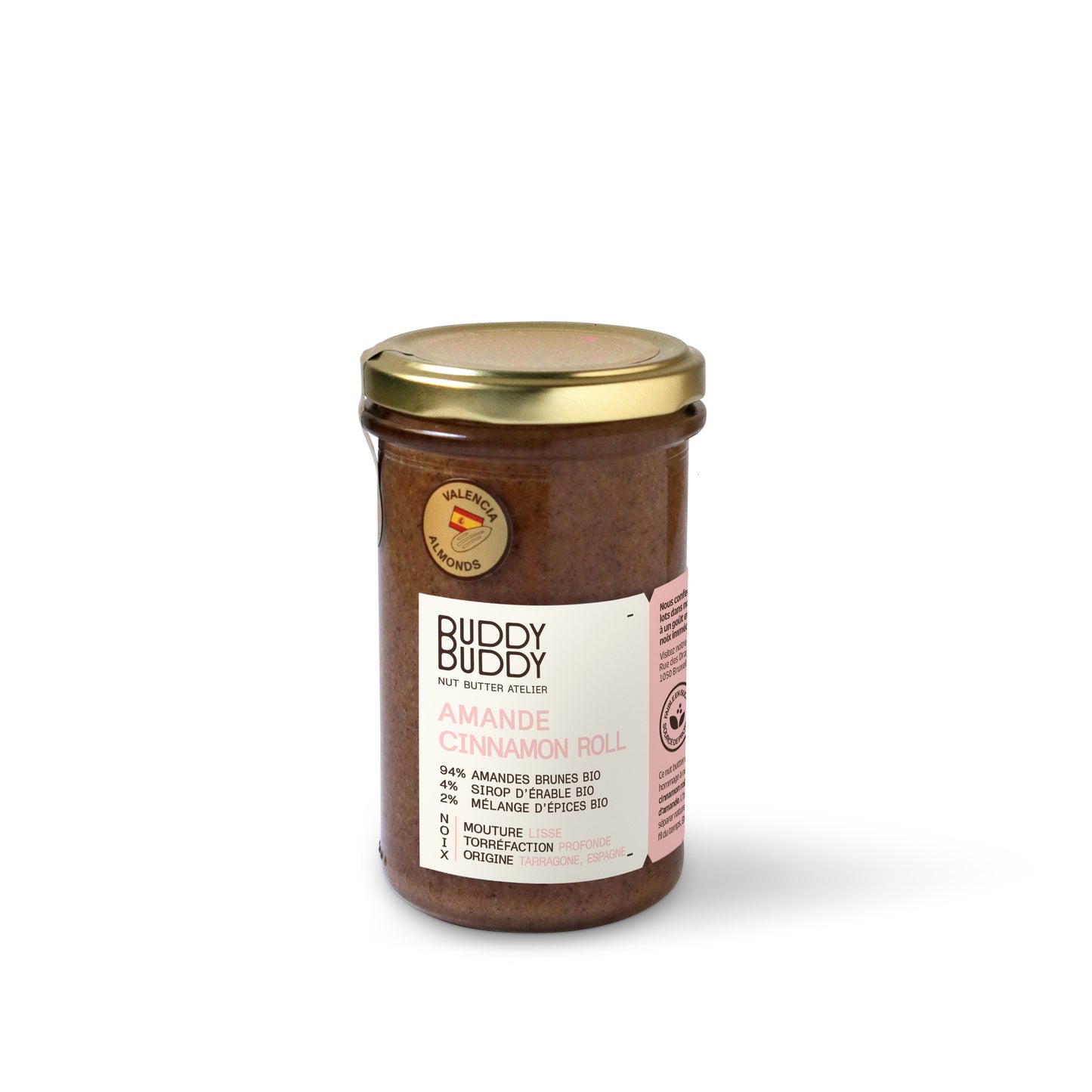 Buddy Buddy -- Beurre d'amandes à l'érable et cannelle bio (origine france ou espagne) - 260 g