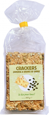 Le Bio Pour Tous -- Crackers emmental courge origine pays-bas - 200 g