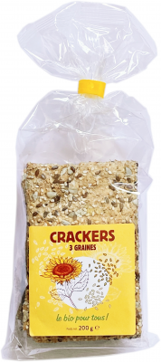 Le Bio Pour Tous -- Crackers 3 graines origine pays-bas - 200 g
