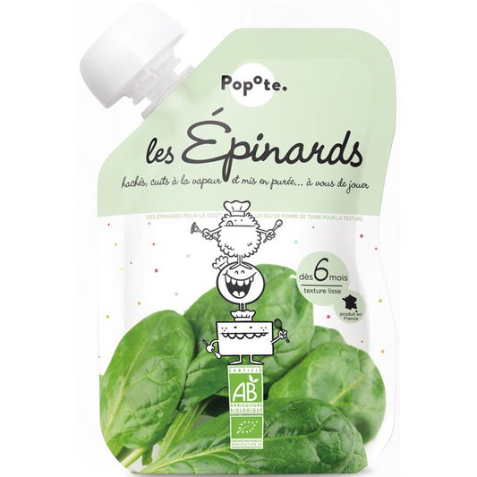 Popote -- Gourde compote epinards bio - 120 g