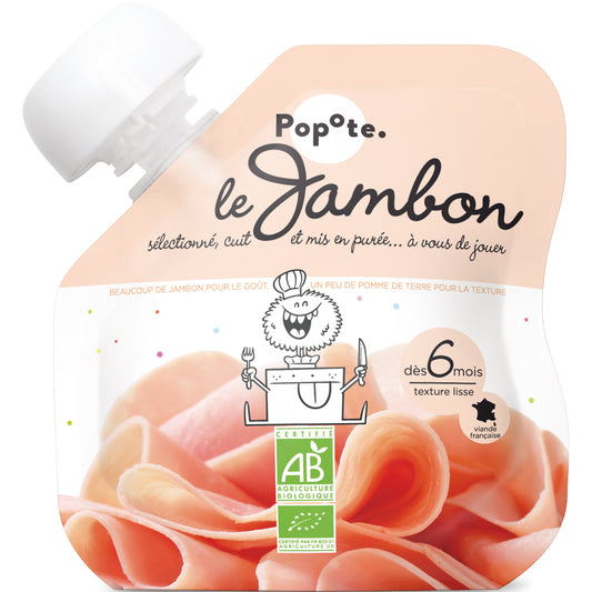 Popote -- Gourde purée jambon bio - 60 g