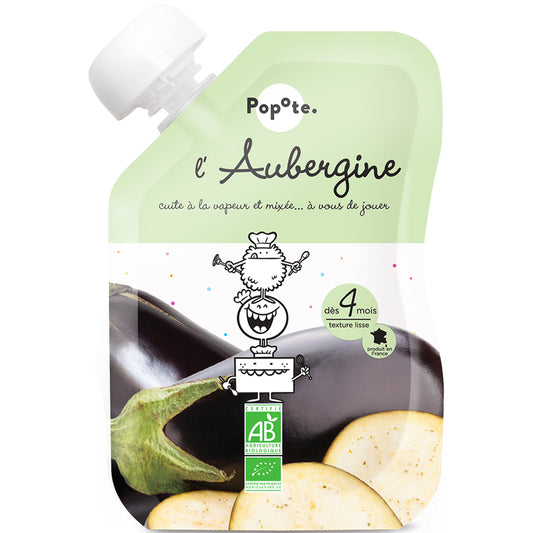 Popote -- Gourde compote aubergine bio - 120 g