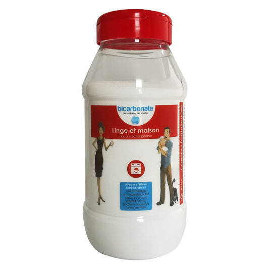 La Compagnie Du Bicarbonate -- Bicarbonate alimentaire linge (flacon rechargeable) - granulo élevée - 1 kg