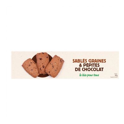Le Bio Pour Tous -- Biscuits graines et pépites de chocolat origine france - 140 g