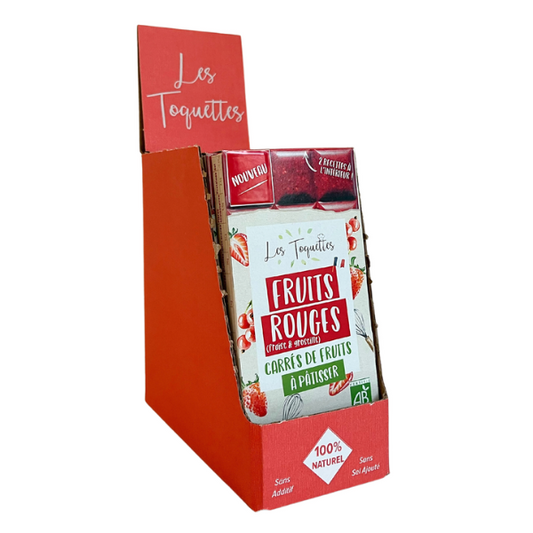 Les Toquettes -- Présentoir de 12 tablettes fraise groseille bio