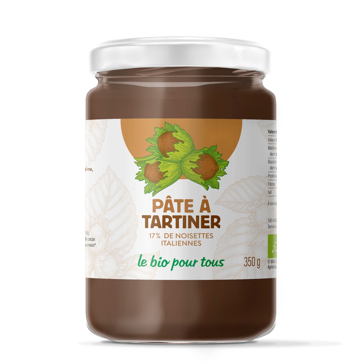 Le Bio Pour Tous -- Pâte à tartiner noisettes - 350 g