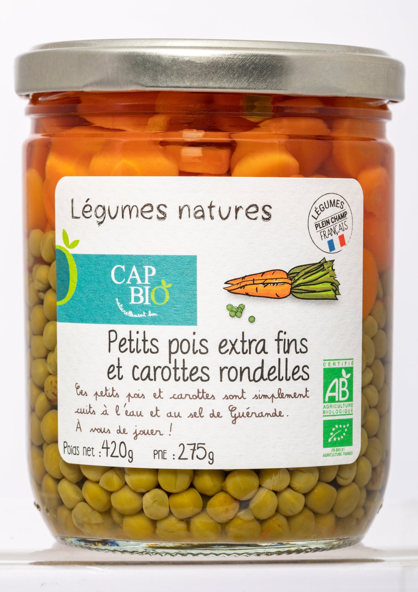 Cap bio -- Petits Pois extra fin et carottes rondelles bio - 12x460mL